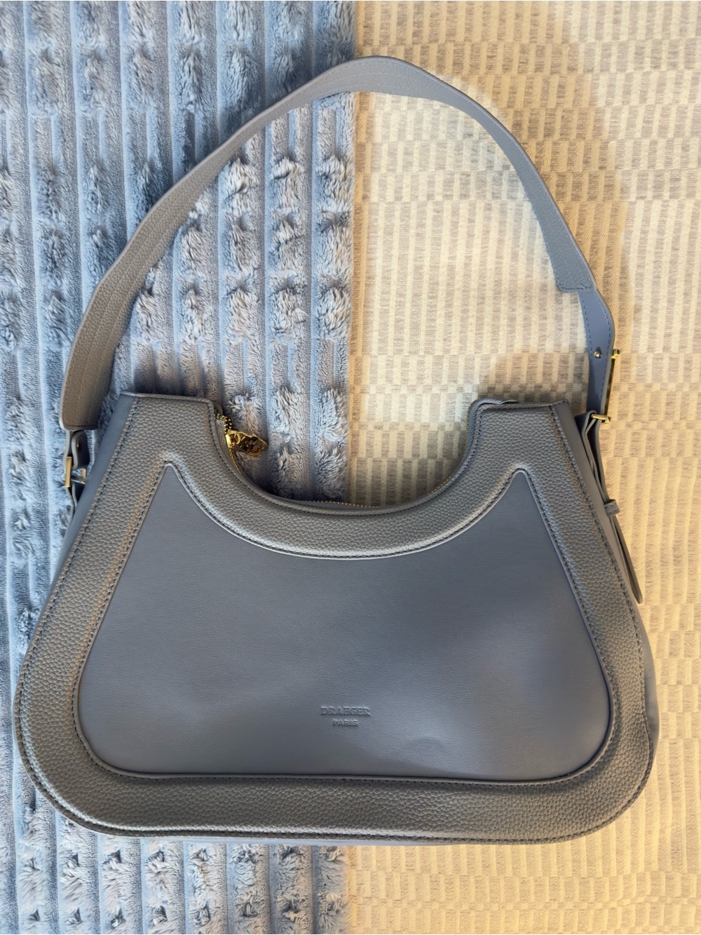 Draeger Paris Hélène Blue Leather Hobo Handbag